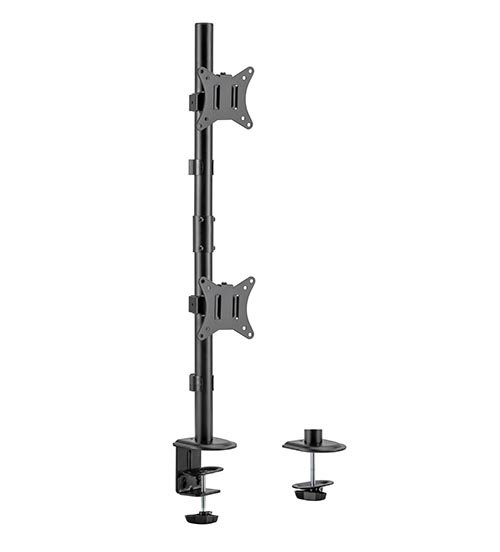 Vertical Dual-Monitor Steel Articulating Monitor Mount